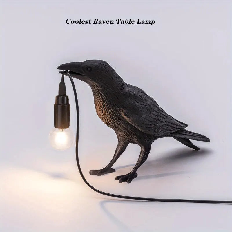 Ebon Feather Vintage Table Lamp with E14 Globe