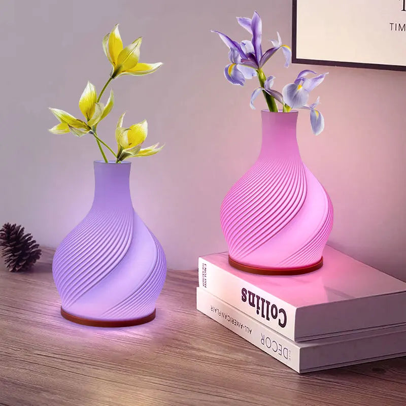 Elegant Vase Lamp with Adjustable LED Lighting for Home Decor