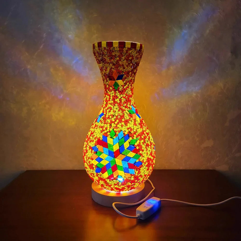 Mediterranean-Inspired Mosaic Table Lamp for Cozy Spaces