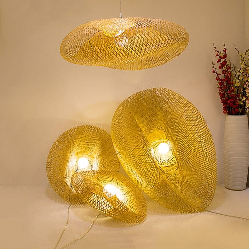 Natural Elegance LED Bamboo Pendant Light Fixture
