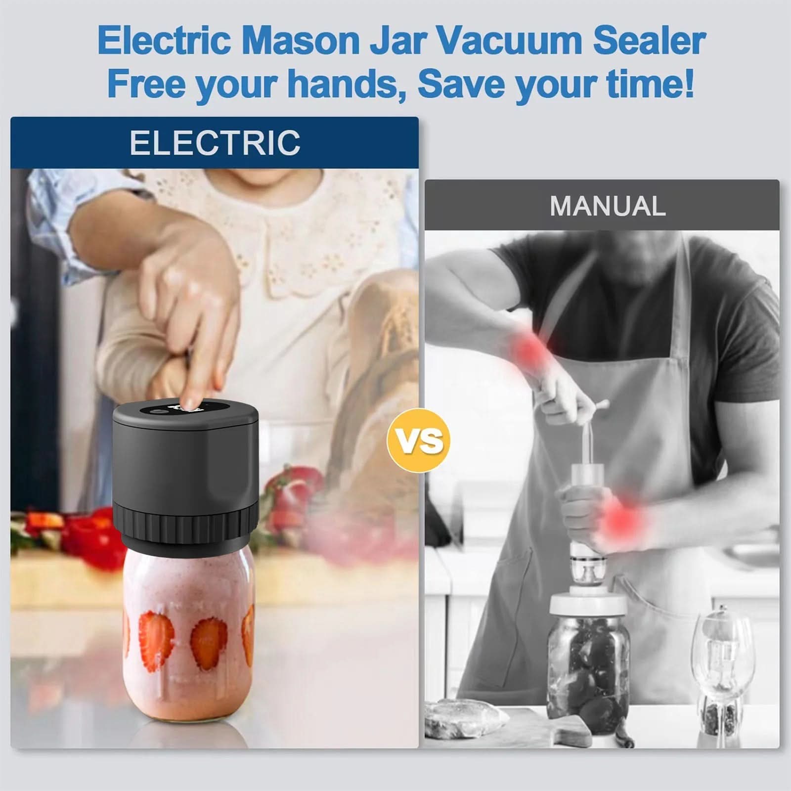 EcoSeal Portable Food Vacuum Sealer for Jars and Bottles
