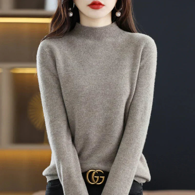 LuxeMerino Women's 100% Pure Wool Sweater for Chillier Days