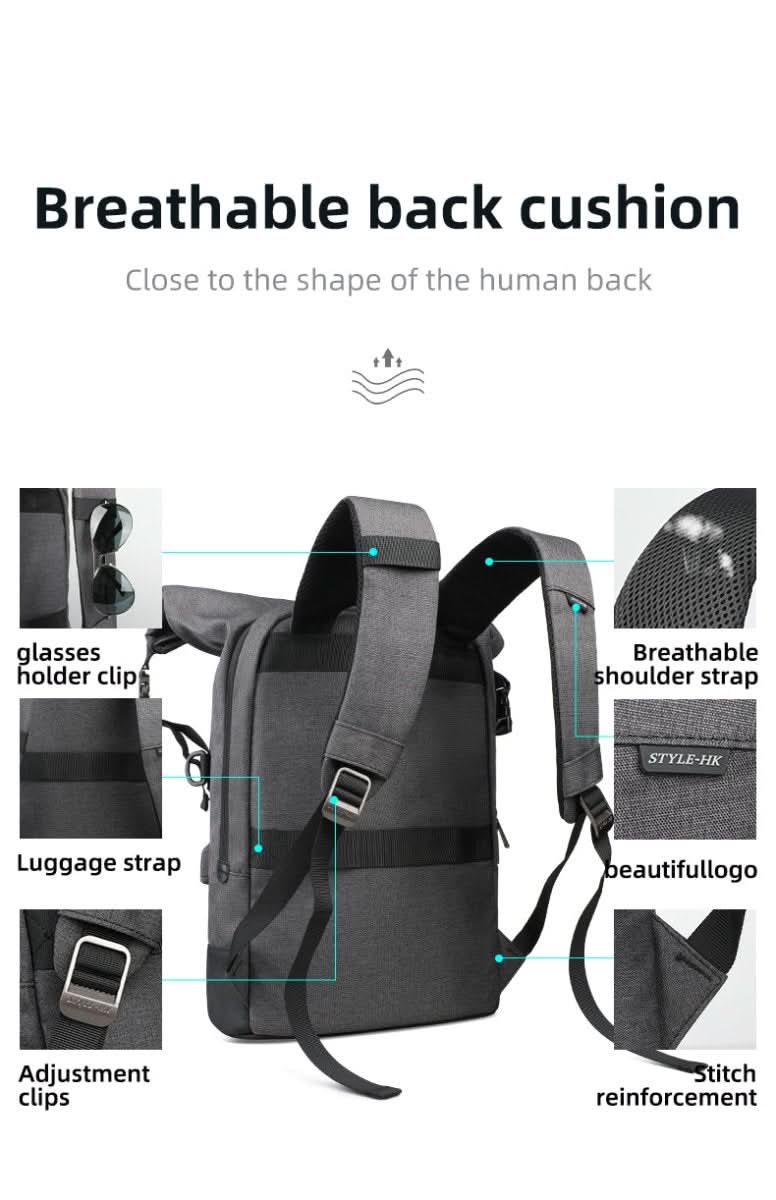 UrbanFlex Expandable Backpack with Charging Port for Adventures