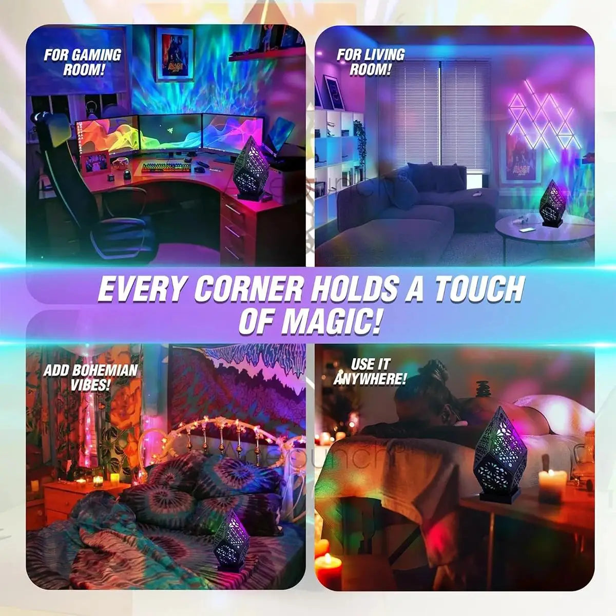 Vivid Illumination: 3D Projection USB Lamp for Home & Events