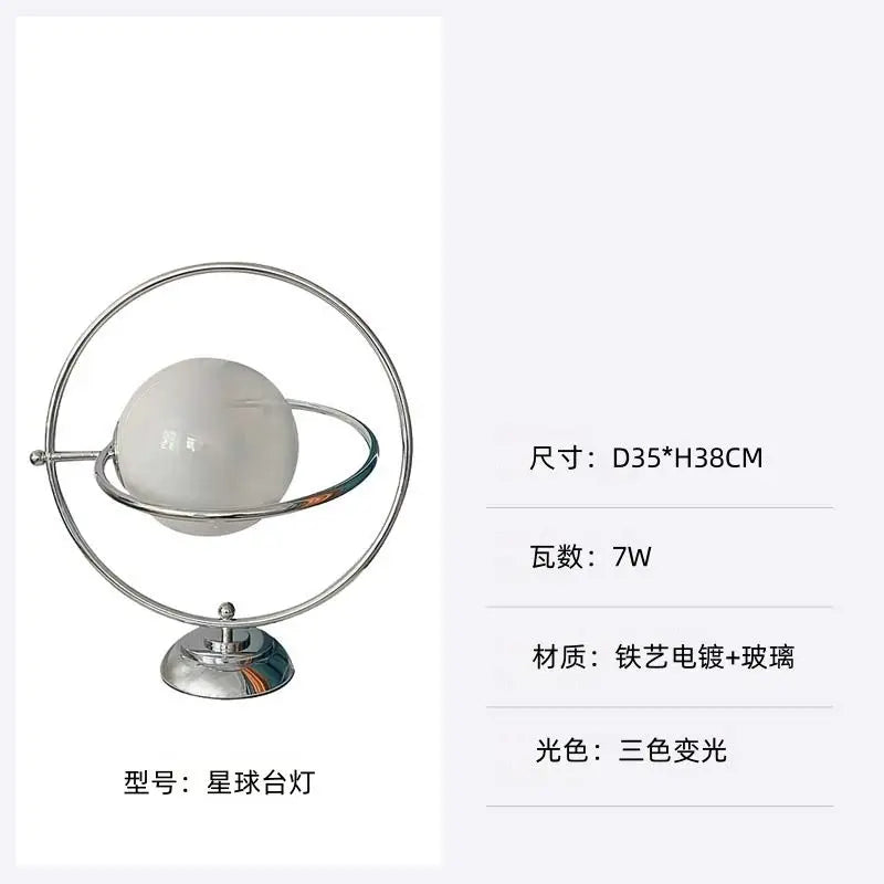 Lunar Glow Modern Desk Lamp – Elegant Glass Table Light