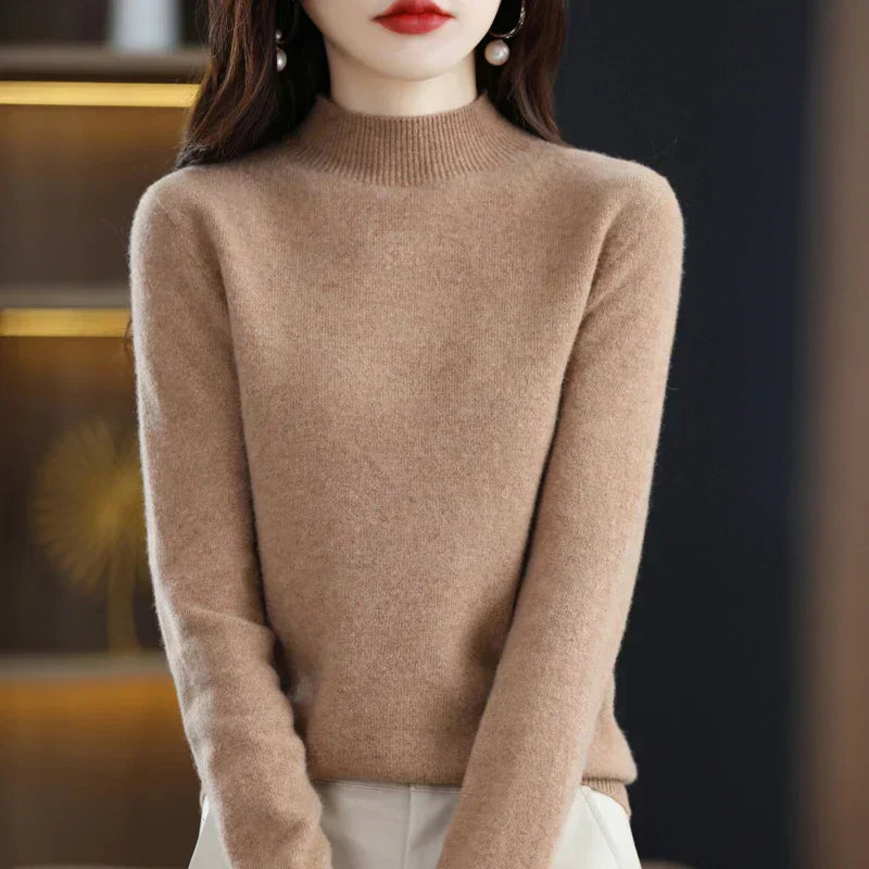 LuxeMerino Women's 100% Pure Wool Sweater for Chillier Days