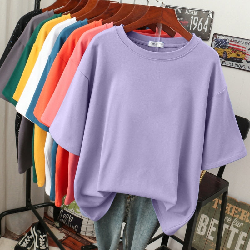 Plus-Size T-Shirt for Women | Oversized Crew Neck Design | Soft Cotton Fabric | Comfortable Fit