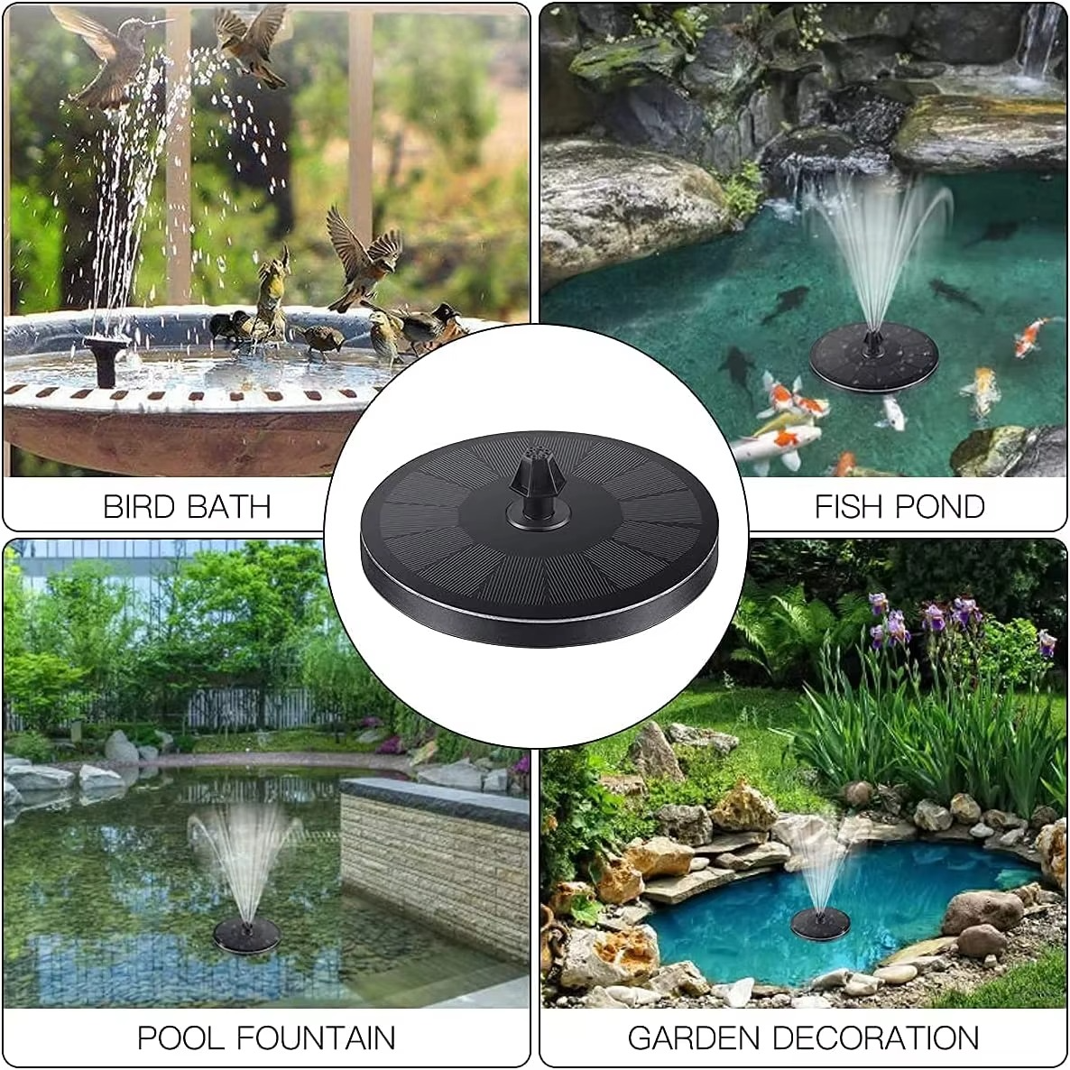 Floating Solar Fountain for Pond and Garden Decoration