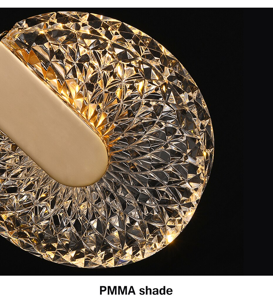 Luxe Aura Crystal Round Pendant Light Fixture