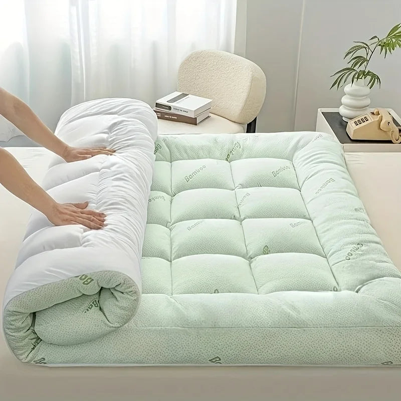Cooling Mattress Topper with Pillow Top and Deep Pockets – Bamboo