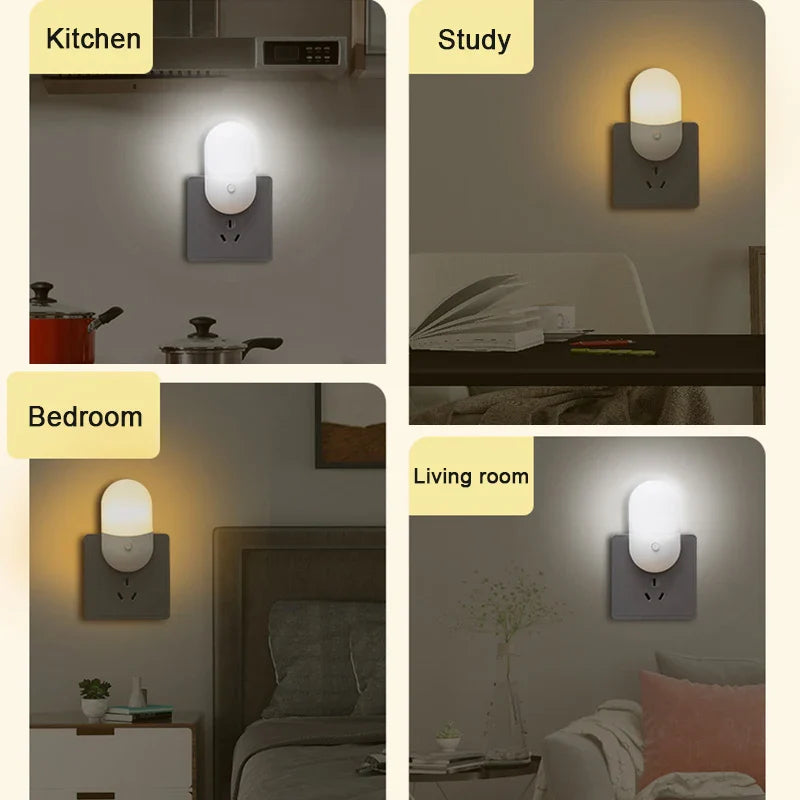 Plug In LED Night Light Eye Protection Bedside Lamp Baby Feeding Living Room