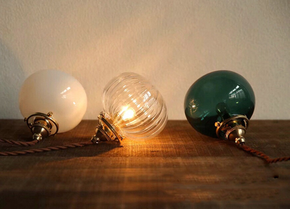 Vintage-Inspired Glass Pendant Light for Compact Areas