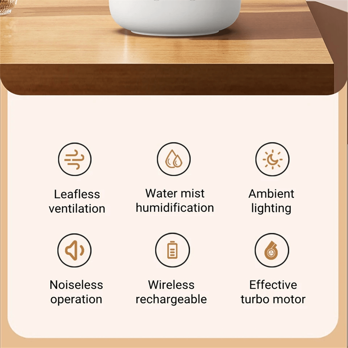 CoolBreeze Bladeless Fan with Humidifier and Mood Light