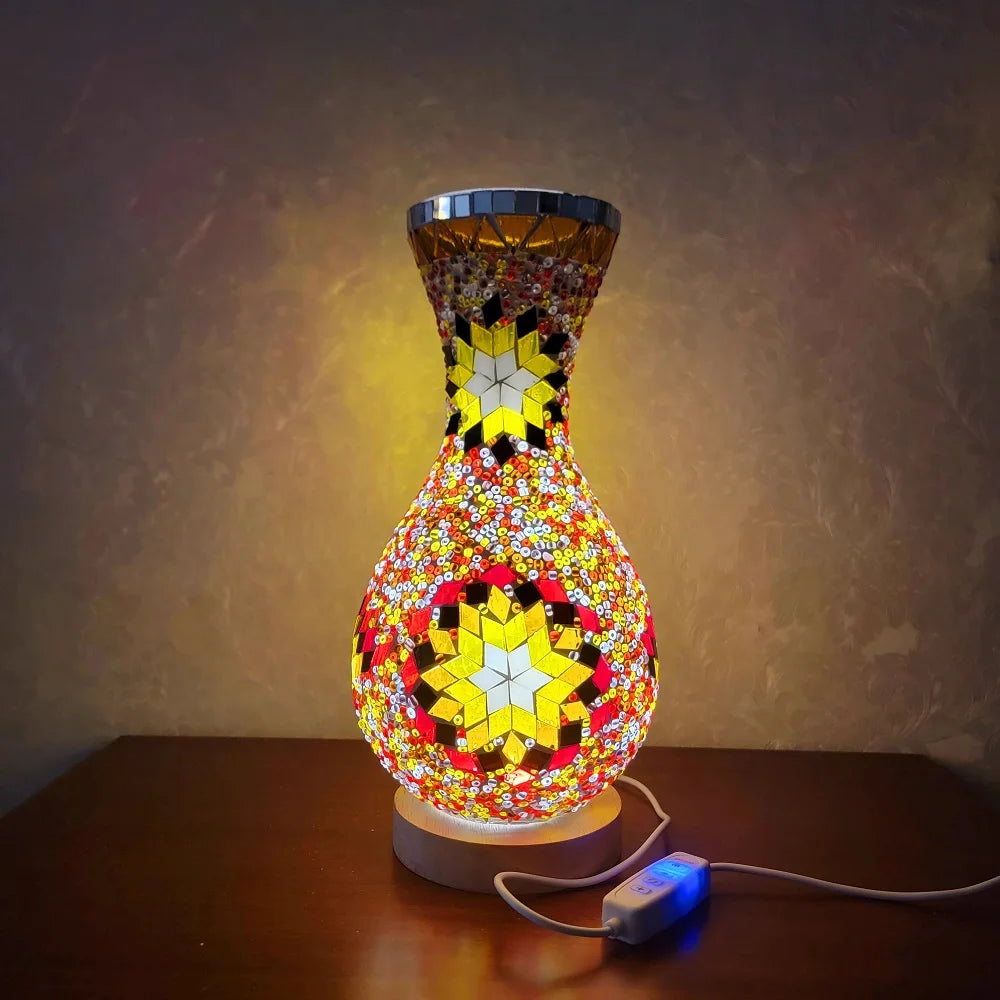Mediterranean-Inspired Mosaic Table Lamp for Cozy Spaces
