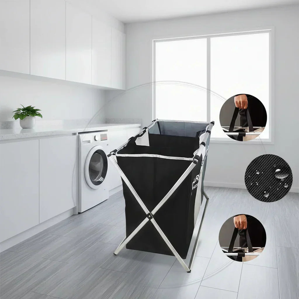 Effortless 3-Section Laundry Organizer with Space-Saving Design