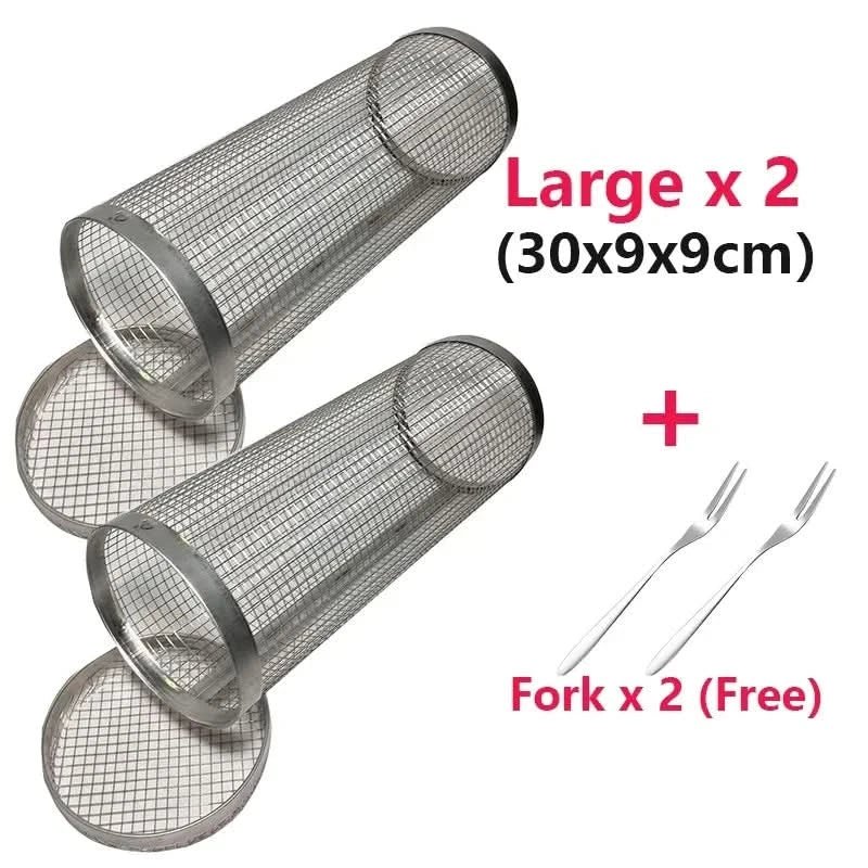 GrillMate Rotating Stainless Steel Barbecue Basket for Perfect Cooking