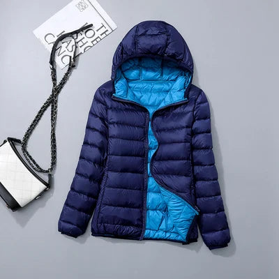 Reversible Hooded Down Jacket | Lightweight Insulated & Quilted Design | Dual-Style Versatile Warmth