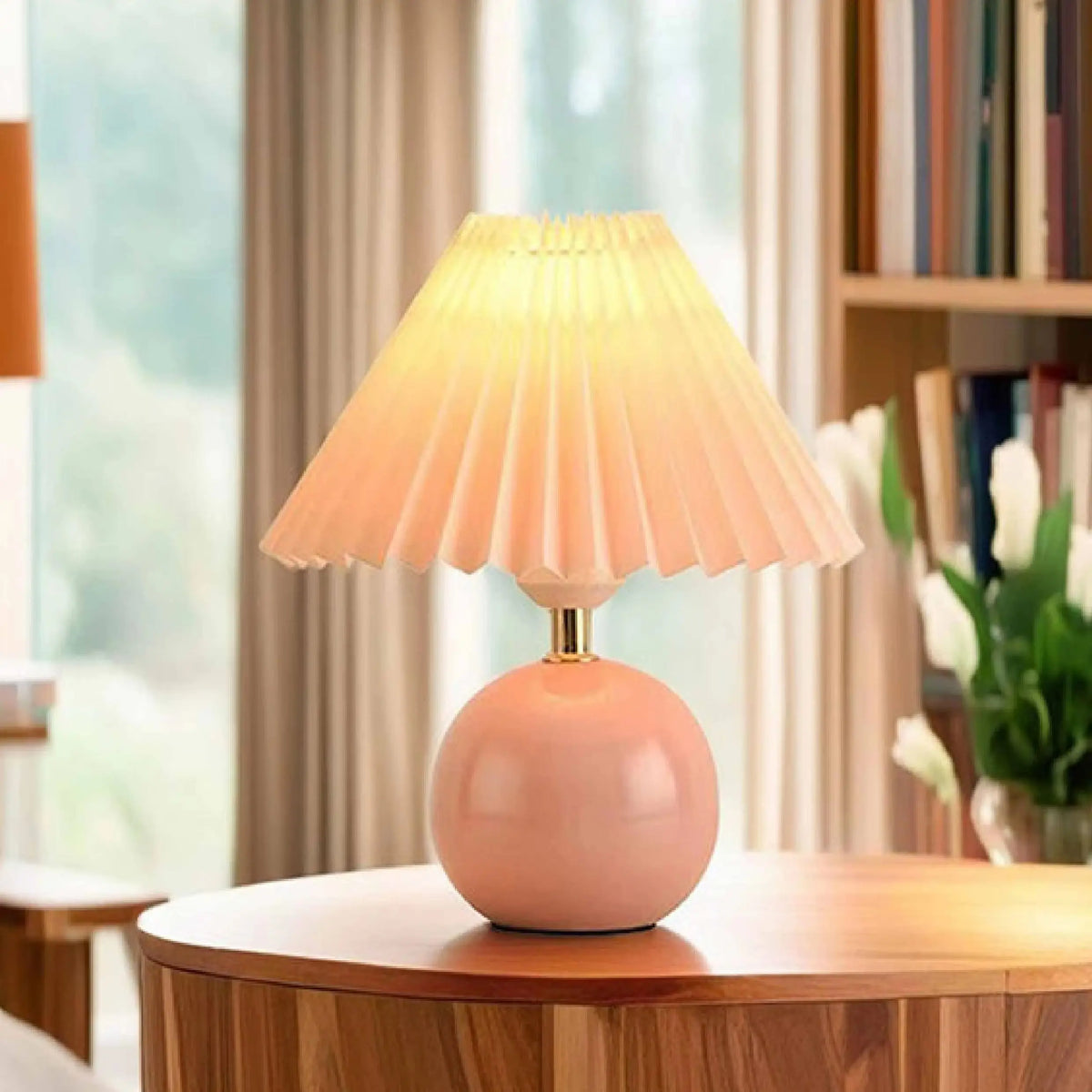 Nordic Pleated Table Lamp LED USB Foldable Bedside Desk Light Art Home Decor