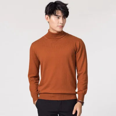 Luxurious Cashmere-Cotton Blend Turtleneck Sweater for Men