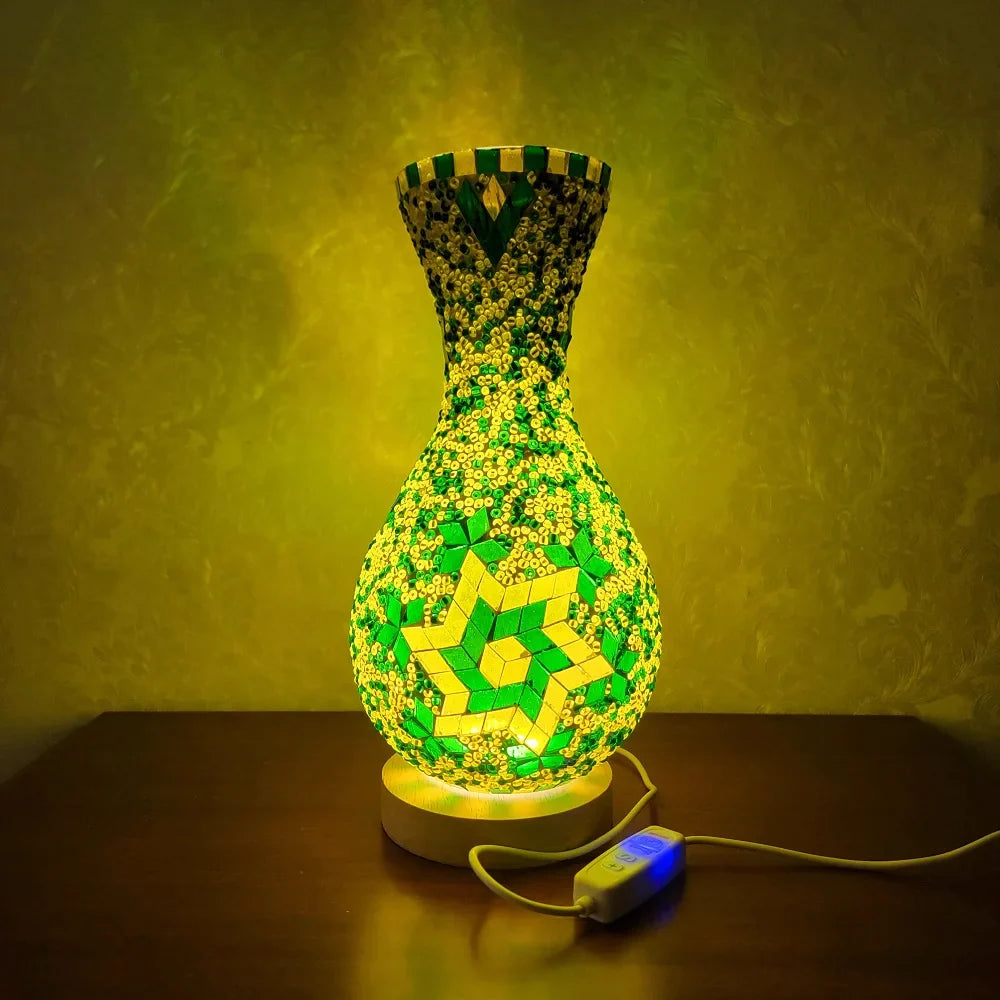 Mediterranean-Inspired Mosaic Table Lamp for Cozy Spaces