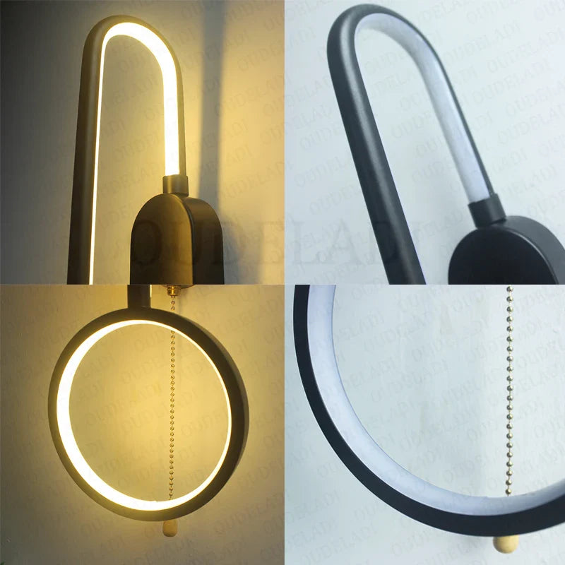Taavita Design Wall Lamp with Switch - Modern Minimalist Shape with LED Lighting
