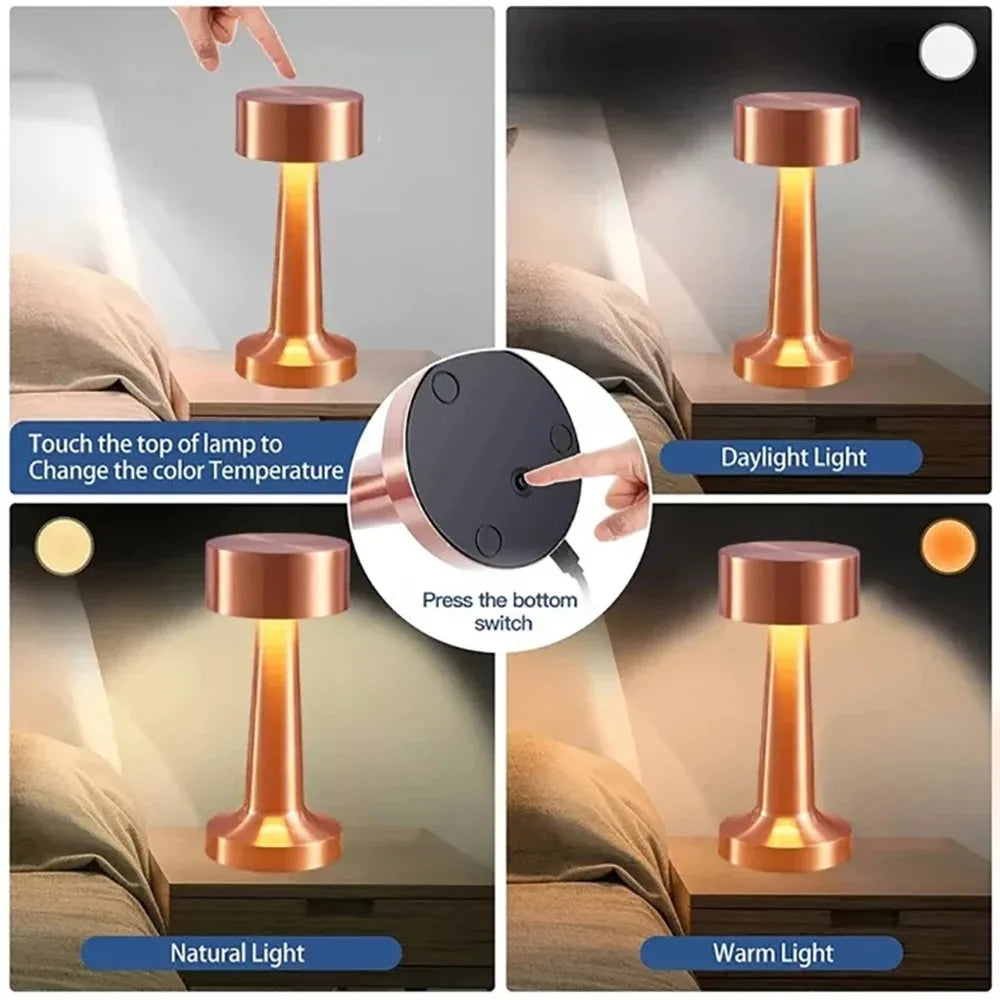 Portable LED Touch Lamp with USB Charging for Stylish Spaces