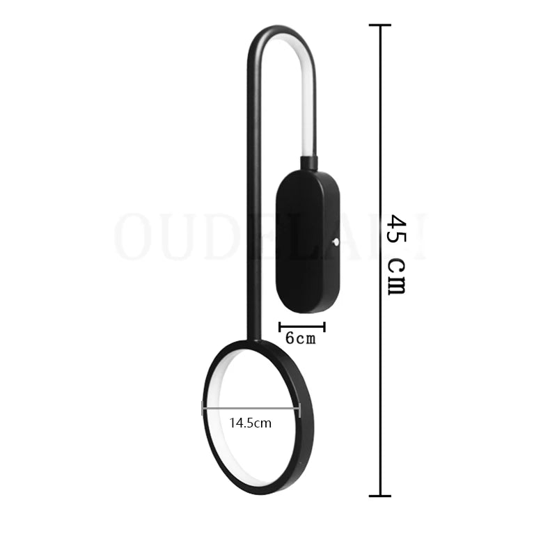 Taavita Design Wall Lamp with Switch - Modern Minimalist Shape with LED Lighting