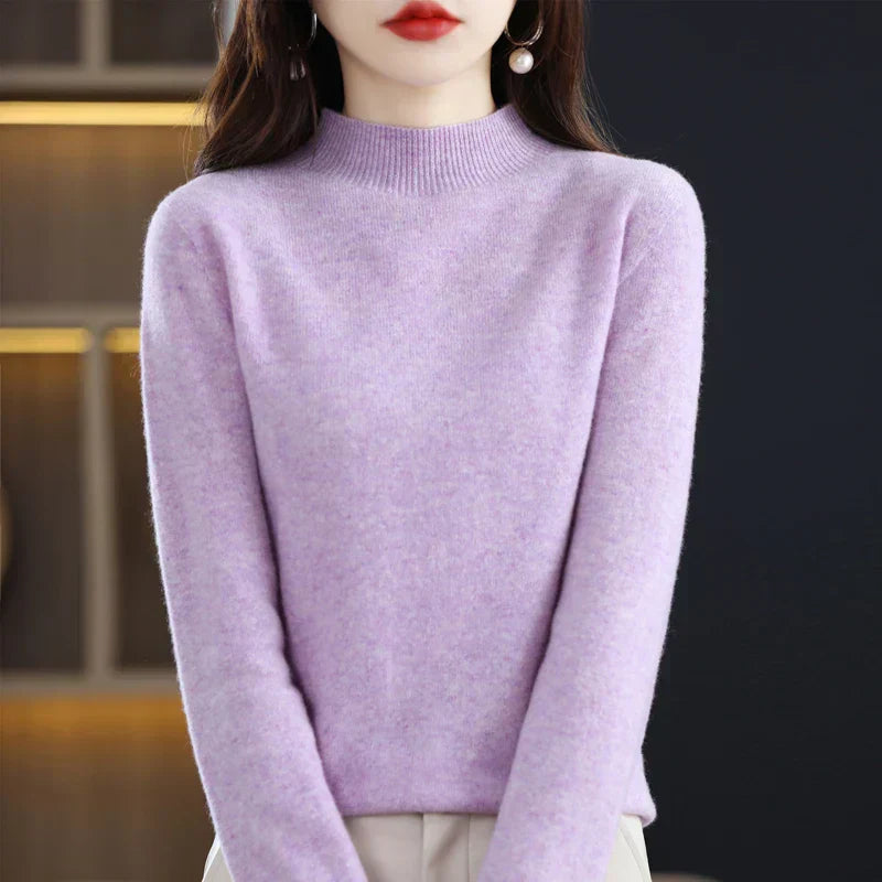 LuxeMerino Women's 100% Pure Wool Sweater for Chillier Days