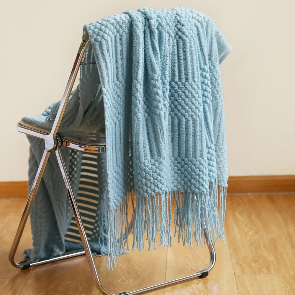 Chunky Knit Throw | Soft Acrylic | Cozy Warm Comfort | Reusable