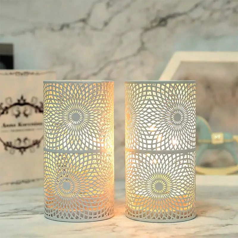 Set of 2 Cordless LED Cylinder Lamps for Elegant Lighting
