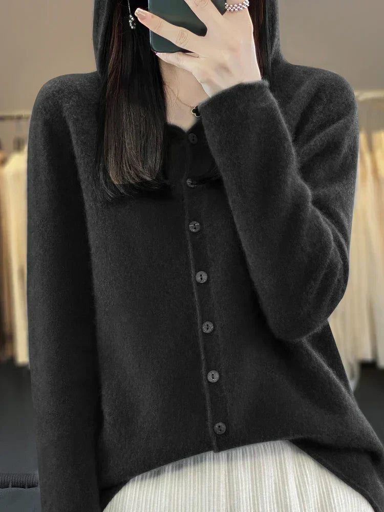 EverWarm Pure Merino Wool Cardigan for Winter Elegance