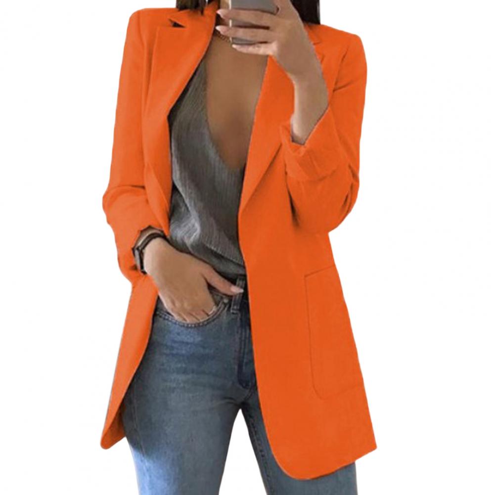 Women’s Blazer Jacket | Longline Design with Large Front Pockets | Polyester | Comfortable Fit