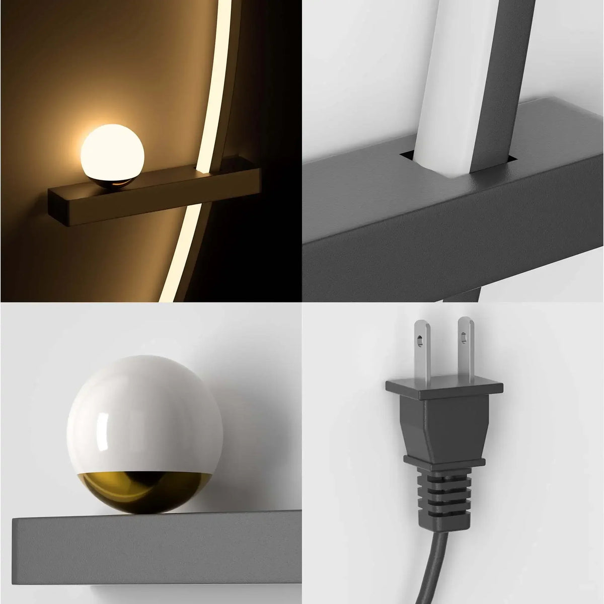 Set of 2 Customizable LED Wall Lamps with Warm White Glow