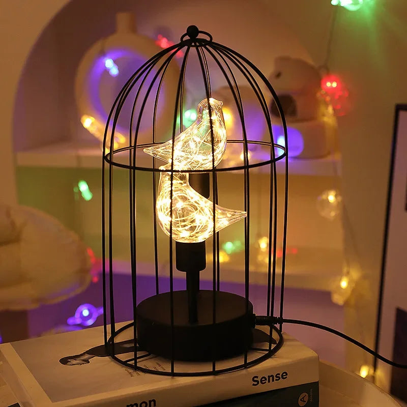 Charming Bird-Haven Table Lamp with Warm LED Glow