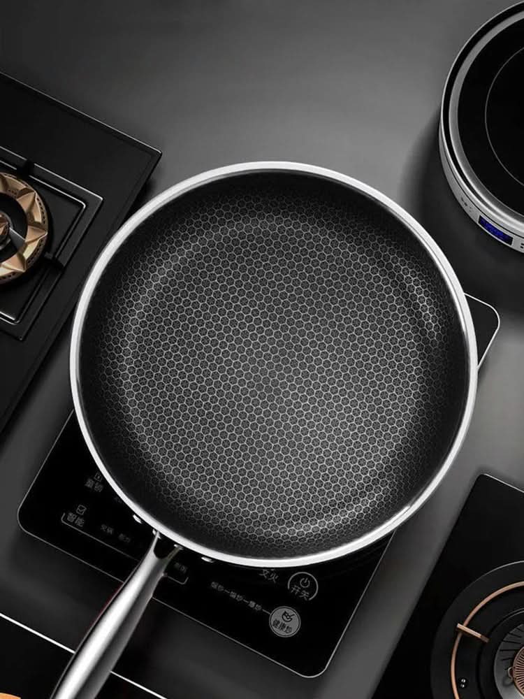 EcoHeat Stainless Steel Frying Pan - Energy Efficient & Built to Last