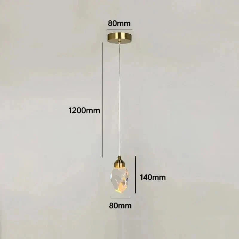Faceted Shade Crystal Pendant Light with LED