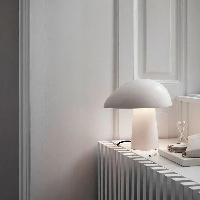 Haven Glow Mushroom Lamp with Natural Wood Finish