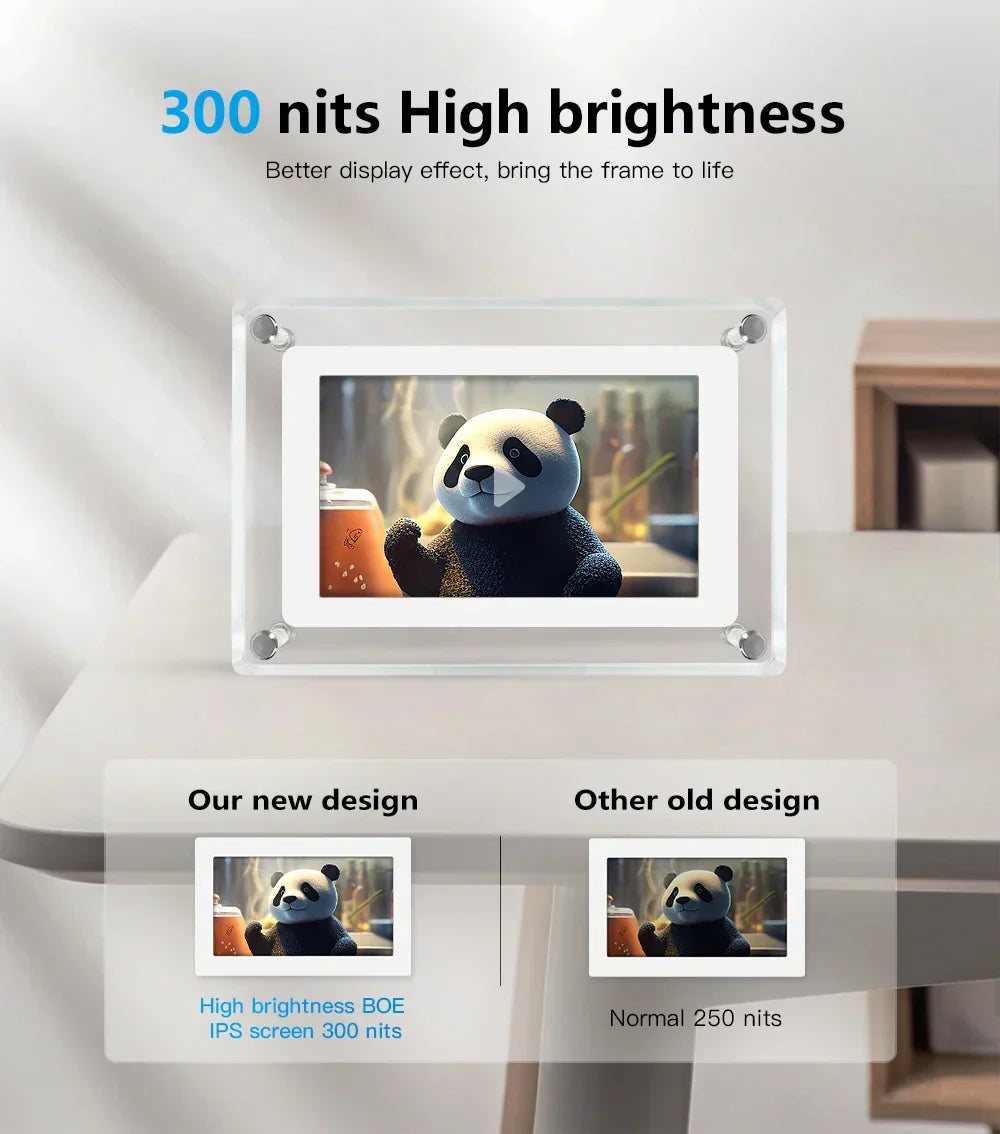 LumiView Portable Digital Photo Frame with Rechargeable Battery