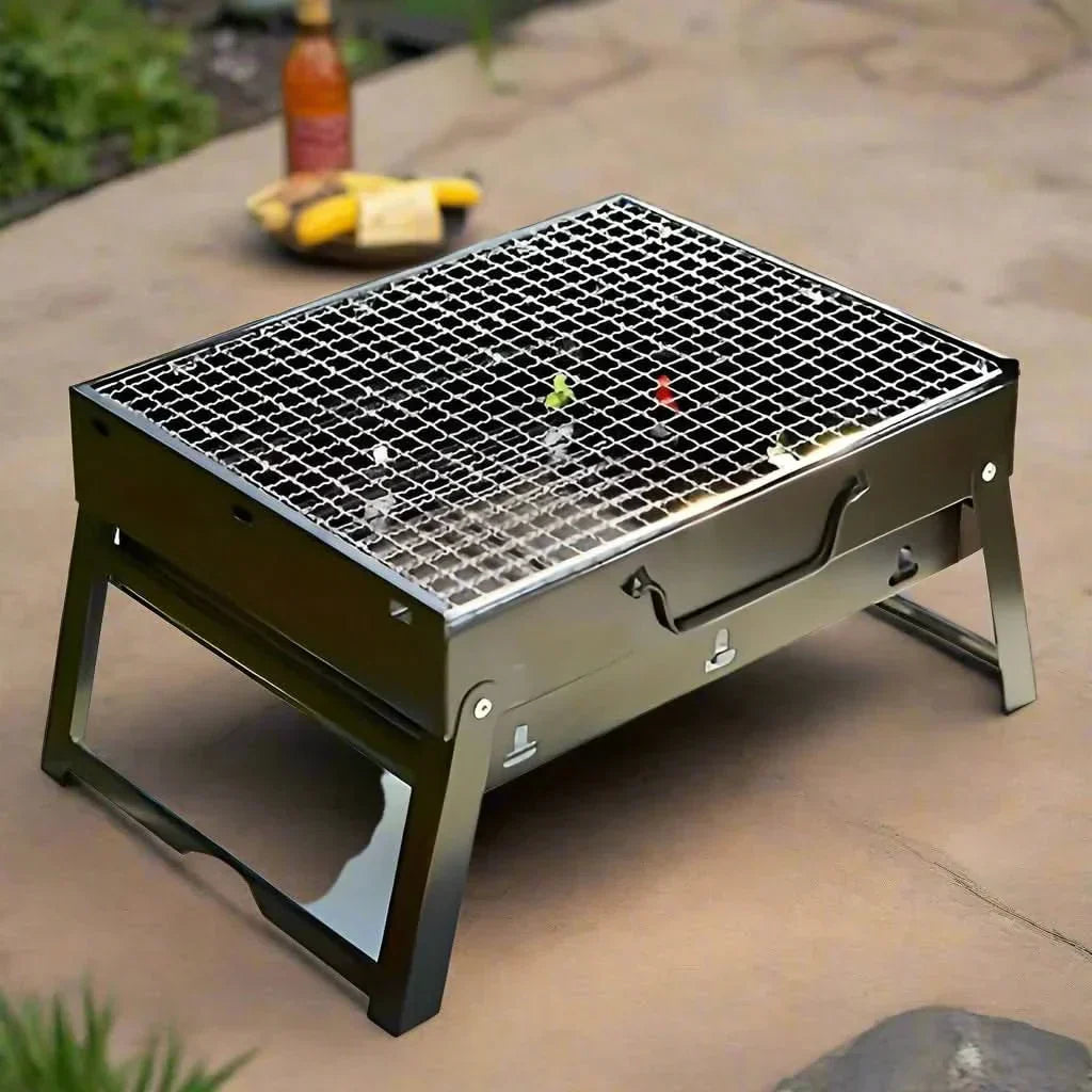 Compact Steel Charcoal Grill for Outdoor Adventures