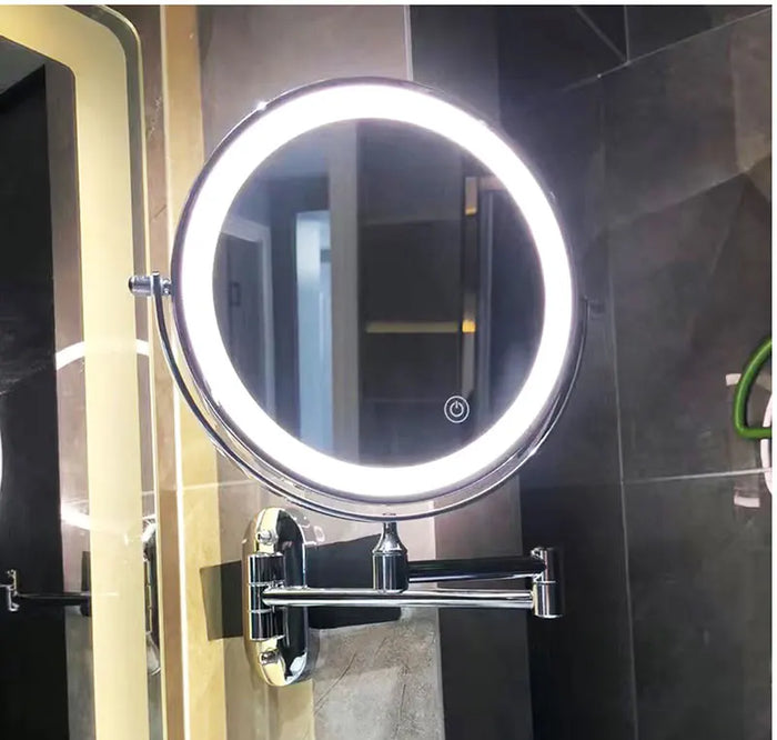 Rechargeable LED Magnifying Mirror | Modern Design with Adjustable Lighting | Ideal for Make-Up