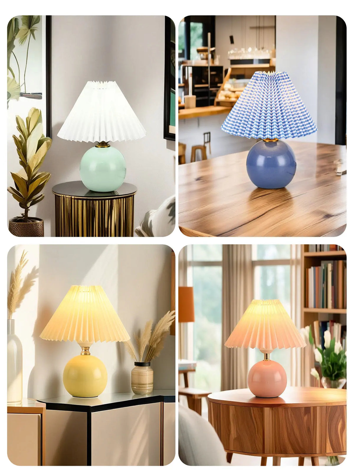 Nordic Pleated Table Lamp LED USB Foldable Bedside Desk Light Art Home Decor