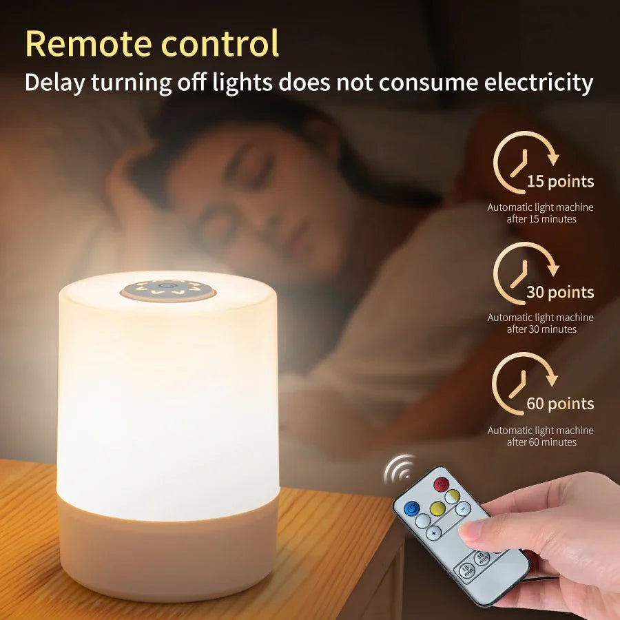 Adjustable Touch-Control LED Night Lamp – Cordless Rechargeable Light