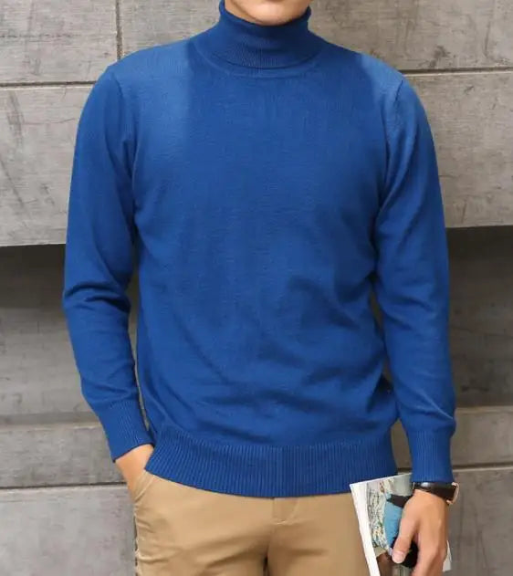 Luxurious Cashmere-Cotton Blend Turtleneck Sweater for Men
