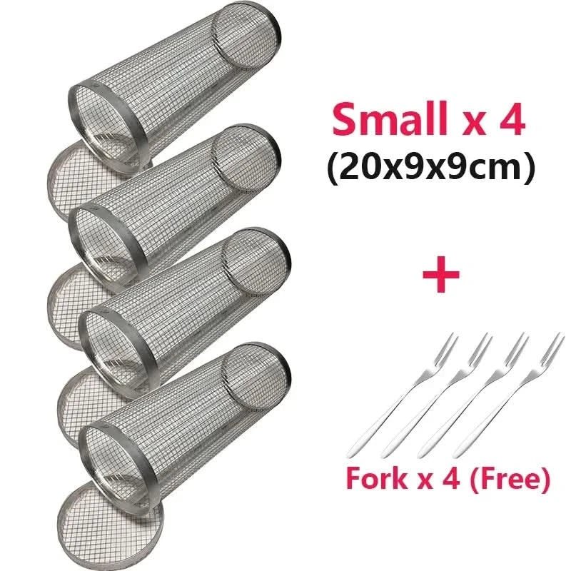 GrillMate Rotating Stainless Steel Barbecue Basket for Perfect Cooking