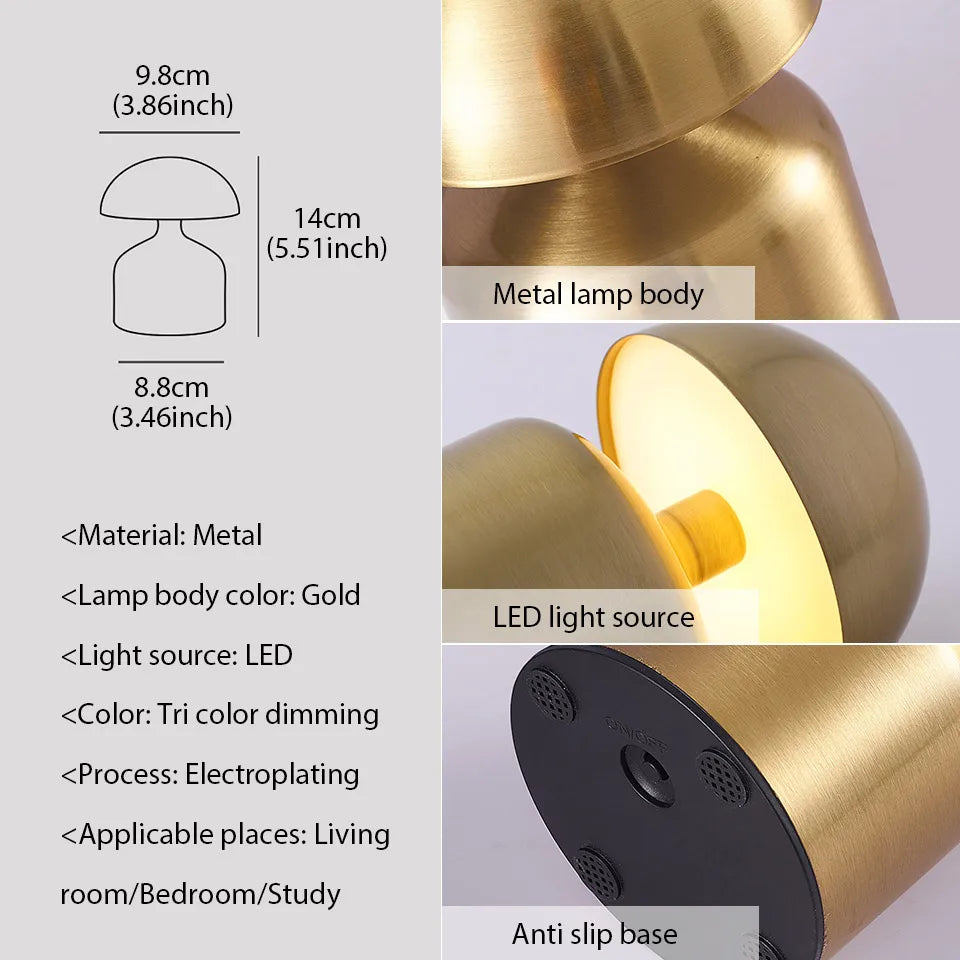 Versatile Touch-Control LED Night Lamp with 3 Color Settings
