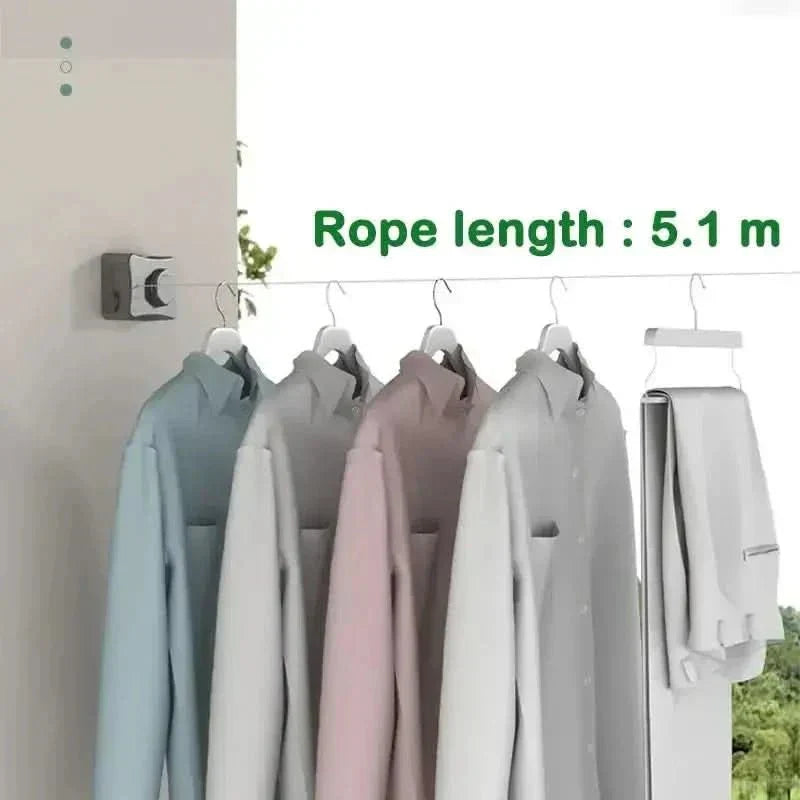SpaceSaver Retractable Clothesline for Wall Mounting