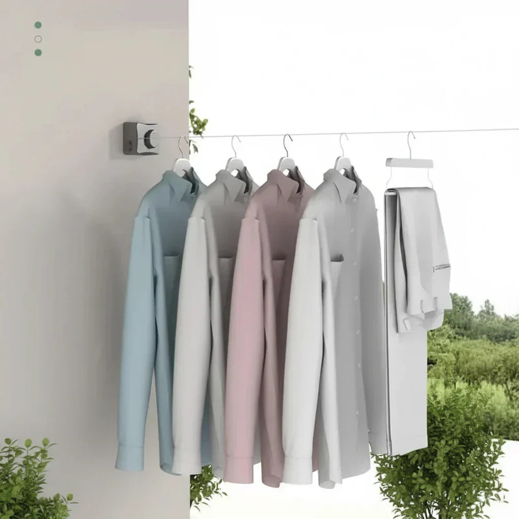 Compact Retractable Laundry Drying System for Small Spaces