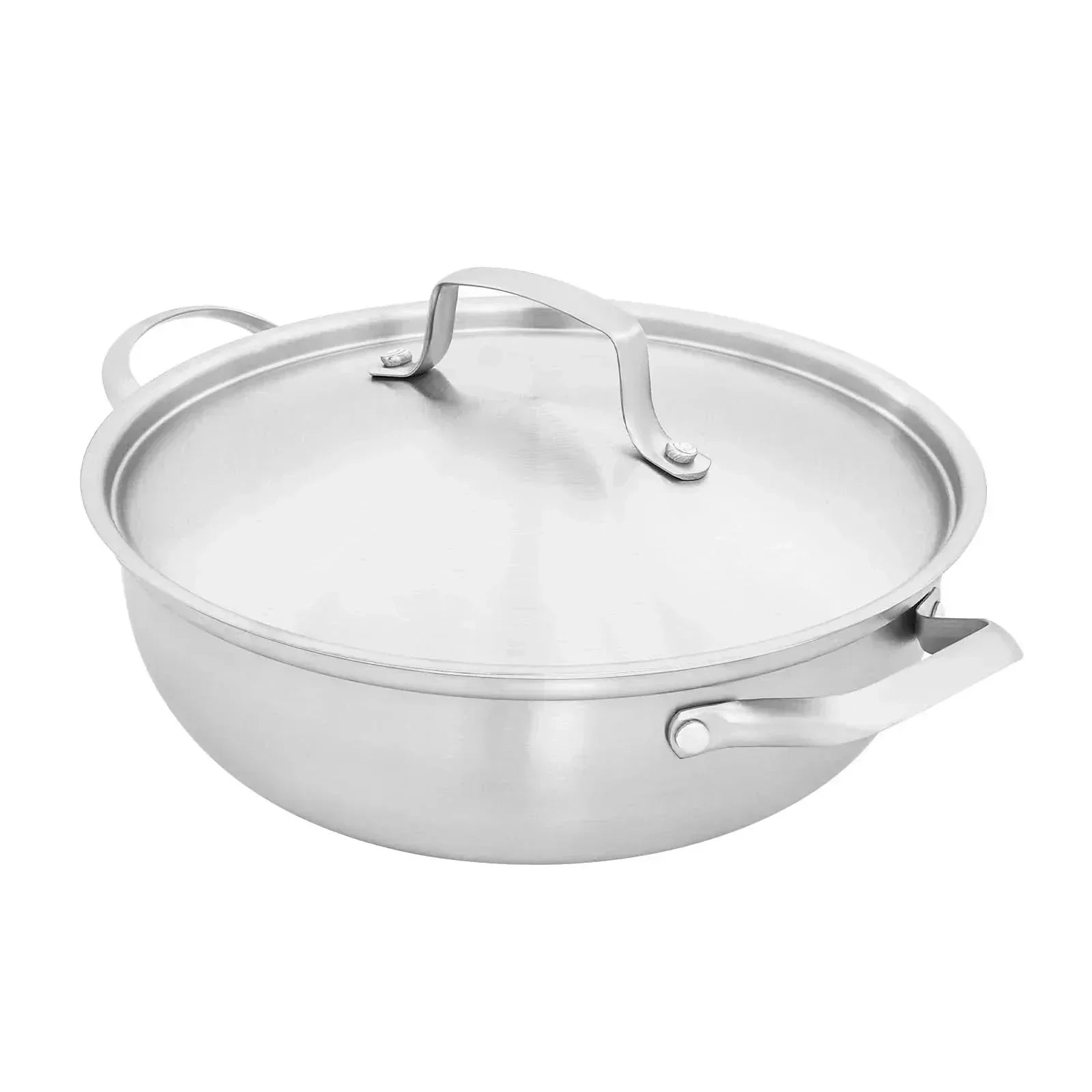 Versatile Stainless Steel Cooking Pot with Glass Lid for All Heat Sources