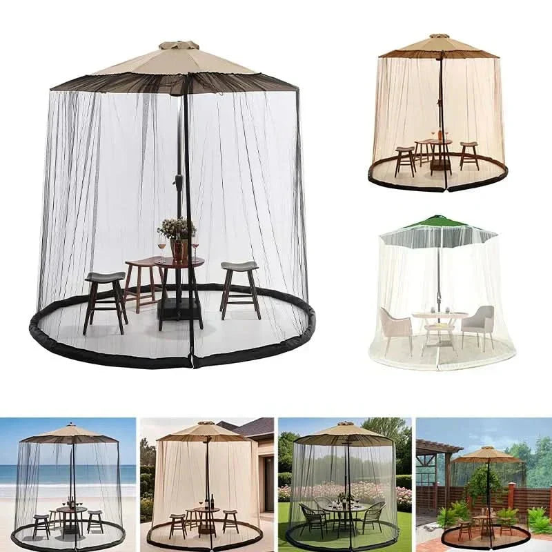 SafeHaven Mosquito Net for Parasols Up to 4 Meters with Zip Access