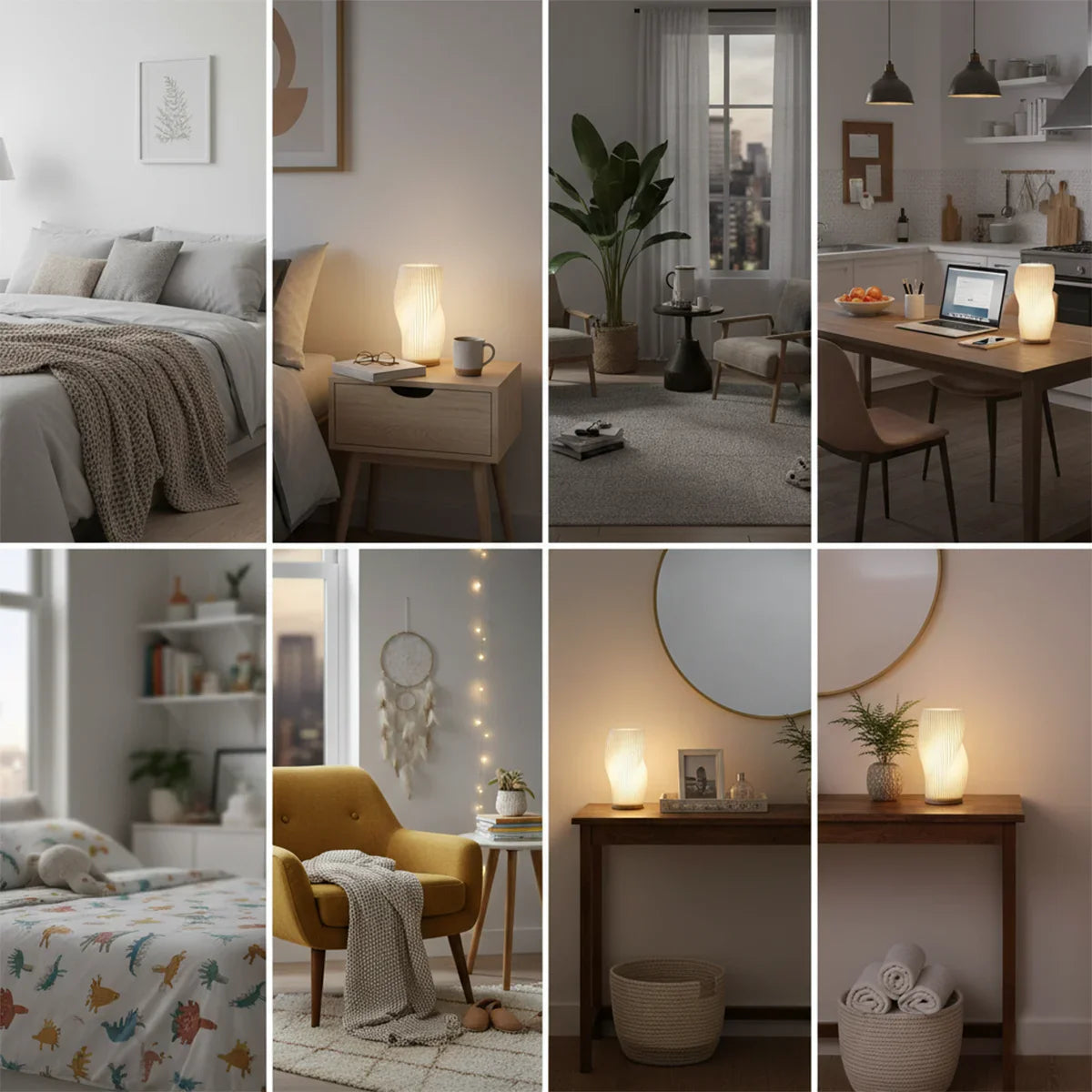 Stylish USB-Powered 3D Pleated Table Lamp with Dimming Feature